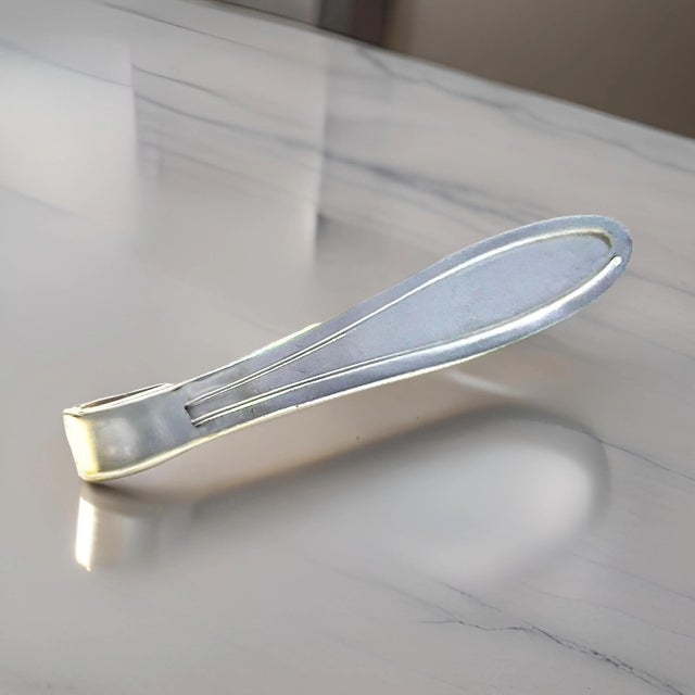 1990s Georg Jensen Estate Money Clip Tie Pin Silver For Sale - Image 9 of 12
