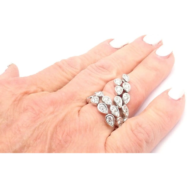 Silver Piaget Magic Reflection Diamond Flexible White Gold Ring, Size 6.25 For Sale - Image 8 of 9