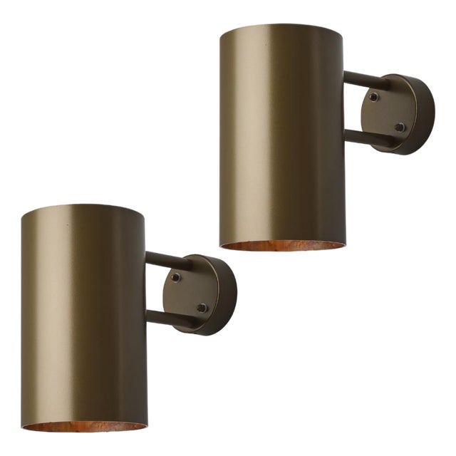 Pair of Hans-Agne Jakobsson C627/110 'Rulle' Sconces in Painted Brown For Sale