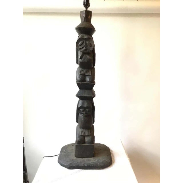 1960s Wood TOTEM Pole Lamp For Sale - Image 4 of 12
