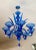 1980s Blue Murano Style Glass Chandelier With 8 Leaves and 8 Lighted Arms, Hand Blown in Murano Italy For Sale In New York - Image 6 of 11