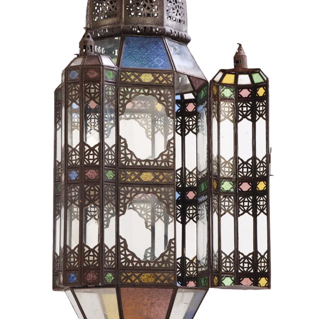 1960s Large Moroccan Tin Lantern For Sale In Philadelphia - Image 6 of 7