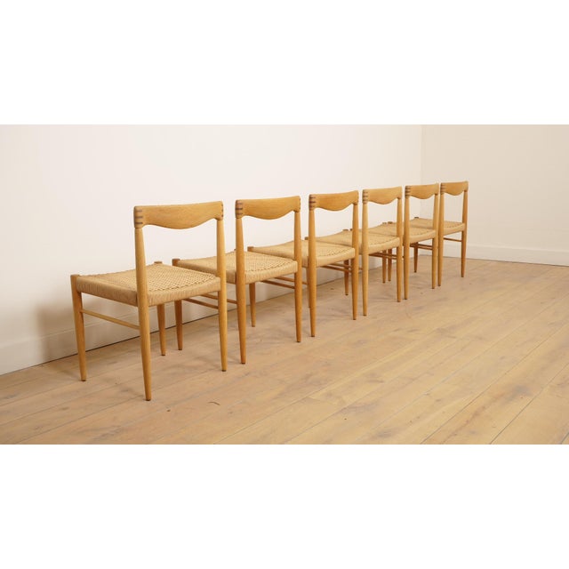 Vintage Oak Dining Chairs by H.W. Klein for Bramin, 1950s, Set of 6 For Sale - Image 10 of 16