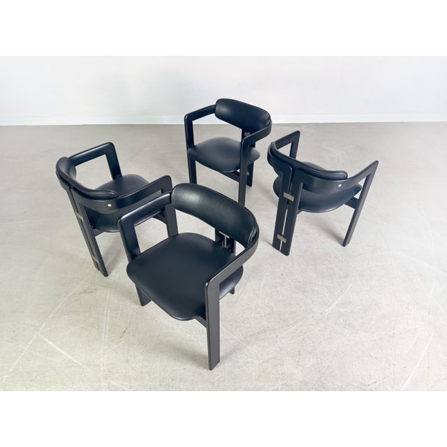 Pamplona Chairs in Leather by Pozzi Augusto Savini, Set of 4 For Sale - Image 4 of 11