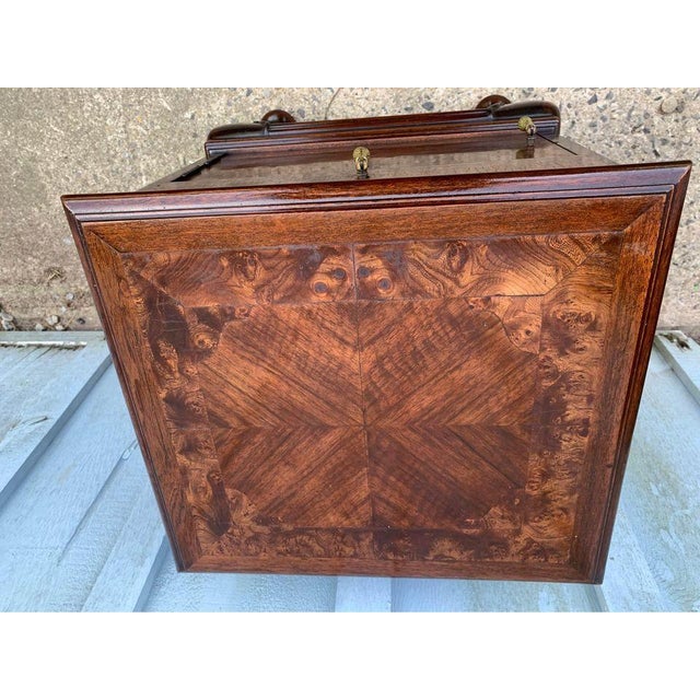 Antique George Style Burlwood Inlaid Night Stand Bedside Cabinet For Sale In Washington DC - Image 6 of 10