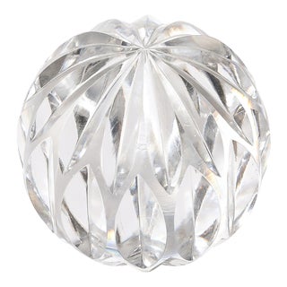 Mid-Century Faceted Cut Crystal Glass Sculpture Signed Cristallerie Schneider For Sale