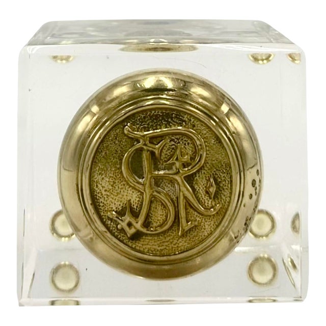 Vintage St. Regis Hotel Nyc Brass Door Knob in Lucite Plexi For Sale