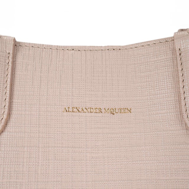 Alexander McQueen Pink Saffiano Leather Tote Shoulder Bag For Sale - Image 11 of 12