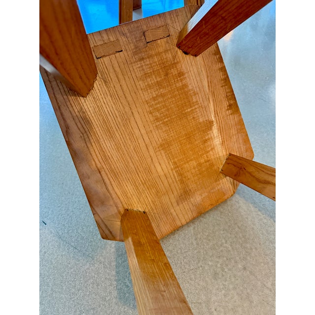Vintage Mid-Century Alpine French Brutalist Carved Oak Side Chairs Pair Wabi Sabi Style For Sale - Image 13 of 18