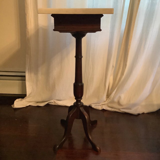 White 19th Century Victorian Marble Top Stand With Drawer For Sale - Image 8 of 10