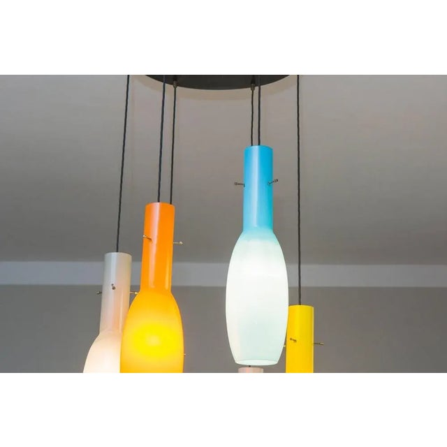 1950s Italian Multicoloured Hanging Ceiling Lamp from Vistosi, 1950s For Sale - Image 5 of 12
