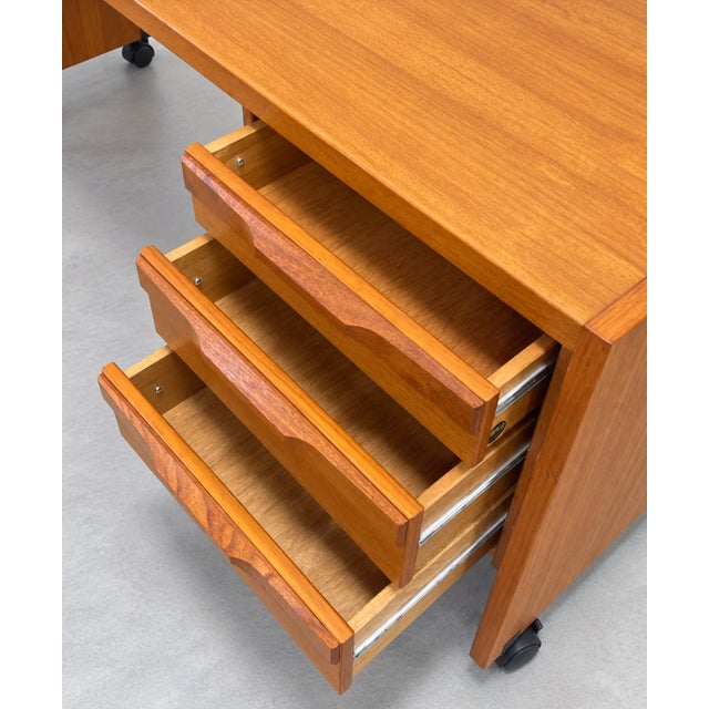 Brown Mid Century Modern Danish Teak Desk by Denka, C. 1960’s For Sale - Image 8 of 14