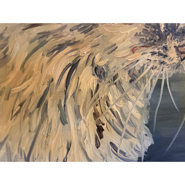 2010s Expressionist Original Oil Painting of a Cat For Sale - Image 5 of 6