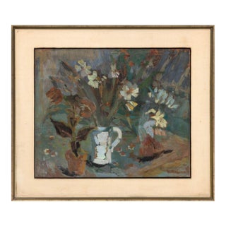 Martha Rakine Floral Still Life Oil on Panel For Sale