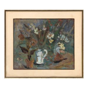 Martha Rakine Floral Still Life Oil on Panel