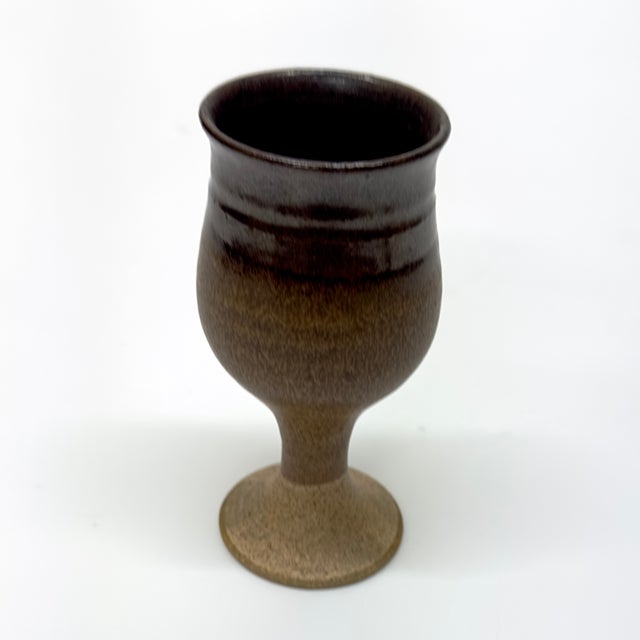 Tan Circa 1970s Mixed Pottery Chalice Curation- Group of 5 For Sale - Image 8 of 10