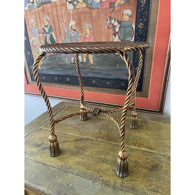 Vintage 1960s Gilt Italian Rope Table For Sale - Image 11 of 12