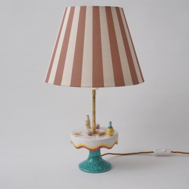 Vintage mid-century Florentine ceramic table lamp by MAF (Manifattura Artistica Fiorentina),1950`s ca, Italian. This...