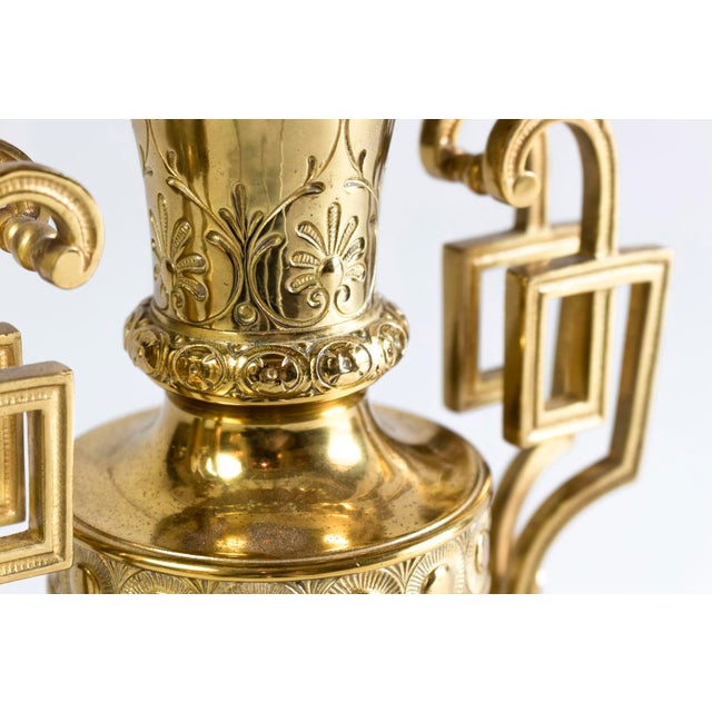 19th Century Gilt Brass and Bronze Table Lamps, Set of 2 For Sale - Image 6 of 10