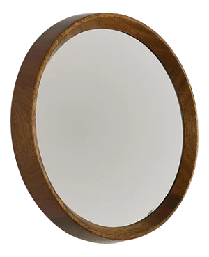 Crystal Glass and Oak Wood Mirror, 1960s