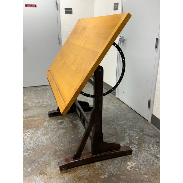 Wood Restoration Hardware 1920s Style French Drafting Table For Sale - Image 7 of 12