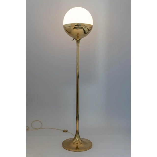 Mid-Century Brass Globe Floor Lamp attributed to U.W for Art & Craft, Germany, 1960s For Sale - Image 4 of 10