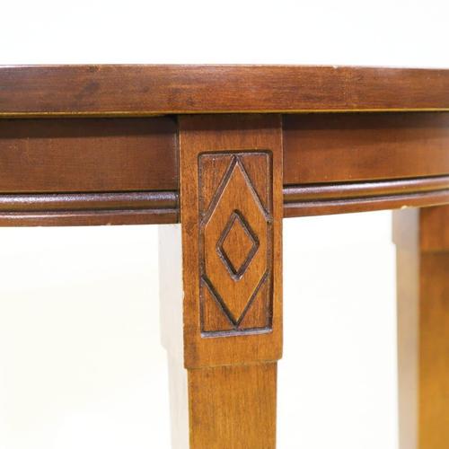 Wall-Mounted Semi-Circular Carved Wooden Table