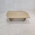 Very elegant Italian coffee table handcrafted out of travertine. The beautiful rectangle shaped top is rounded on the...