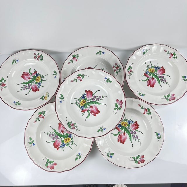 Ceramic Vintage Streetlight Soup Plates from KG Lunéville, 1950s, Set of 6 For Sale - Image 7 of 8