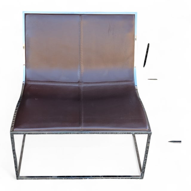 Contemporary Spanish Leather Sling Lounge Chairs, Pair, by Jean-Marie Massaud for Viccarbe "Holy Day" For Sale In San Francisco - Image 6 of 13