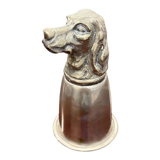 Vintage Gucci Silver-Tone Hound Dog Stirrup Cup For Sale