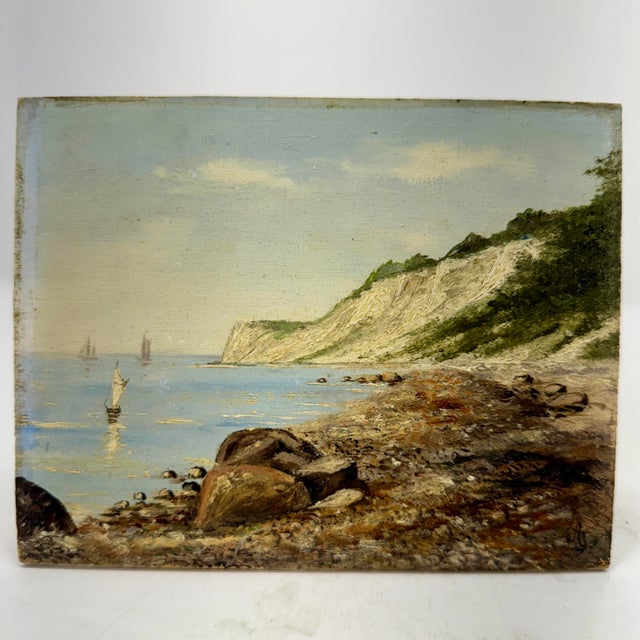 Paint Set of Two Small Danish 19th Century Oil Paintings, Circa 1850s For Sale - Image 7 of 12