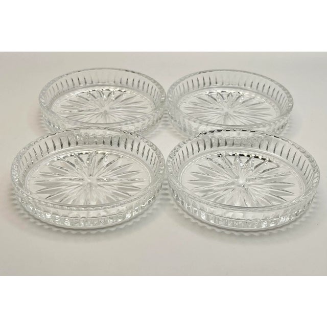 Mid 20th Century Vintage Starburst Crystal Coasters- Set of Four For Sale - Image 5 of 7