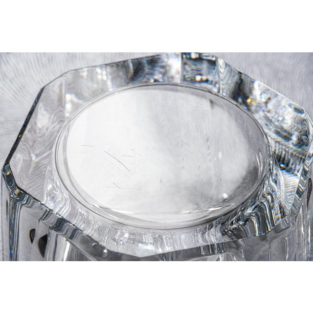 Substantial Faceted Orrefors Sweden Crystal Biscuit Jar Designed by Olle Aberius Home Decor For Sale - Image 11 of 14