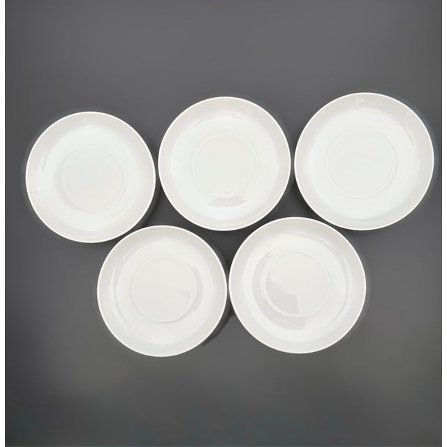 Ceramic 1960s LaGardo Tackett for Schmid Porcelain Demitasse Espresso 4" Cups With Saucers - Service for 5 For Sale - Image 7 of 8