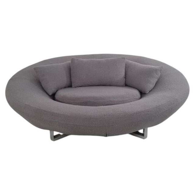Textile Oval DS-152 Lounge Sofa in Grey Bouclé Fabric from de Sede For Sale - Image 7 of 7
