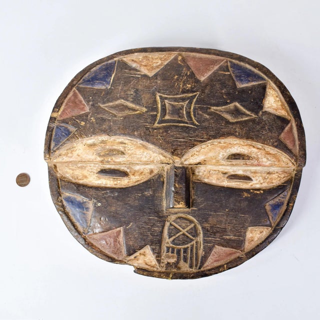 Early 20th Century Teke Painted Wood Mask For Sale - Image 11 of 14