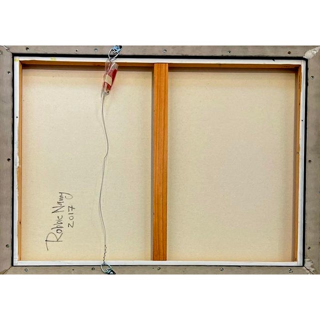 Electric Garden Abstract Painting, Framed For Sale - Image 4 of 9