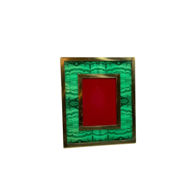 Forest Green Mid-Century Faux Malachite Picture Frame, Italy, 1970s For Sale - Image 8 of 12
