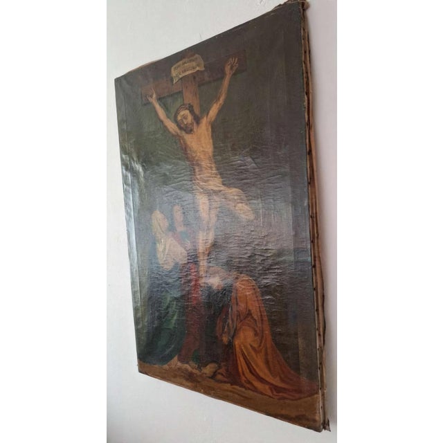 Circle of Anthony Van Dyck, The Crucifixion, 17th Century, Oil on Canvas & Wood For Sale - Image 4 of 10