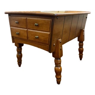 Vintage 1950s Mid-Century Solid Maple One-Drawer Nightstand For Sale