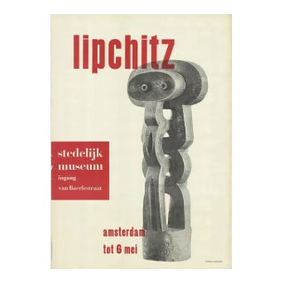 1965 A.R. Penck 'Lipchitz' Expressionism Black & White,Red Germany Offset Lithograph For Sale