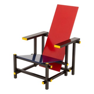 Gerrit Rietveld X Cassina "Red and Blue" Armchair For Sale