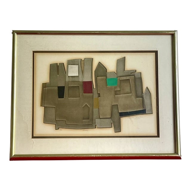 “Memory” by Tsurutani Noboru 1969 Japan Fine Art Print 25/50 Abstract Modernism For Sale