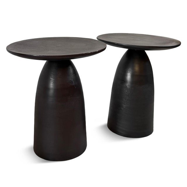 Modern Industrial Copper Bronze Metal Side Table For Sale - Image 4 of 8