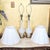 Mid 20th Century Mid 20th Century Pair of Vintage White Crackle-Glaze Table Lamps With Pleated Shades – 35” For Sale - Image 5 of 18