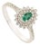 18k Gold Emerald Double Halo Mexican Ring Size 6 by VRJewels For Sale