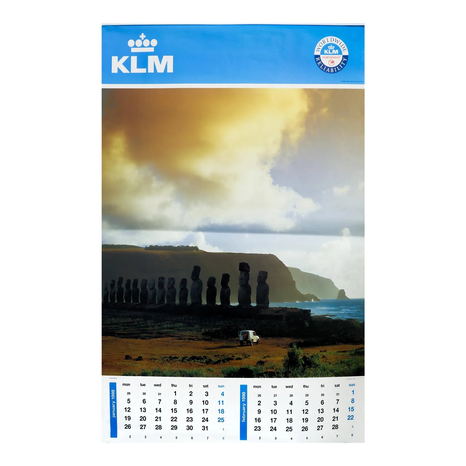 1998 Dutch Travel Calendar, Klm Worldwide (Complete) | Chairish