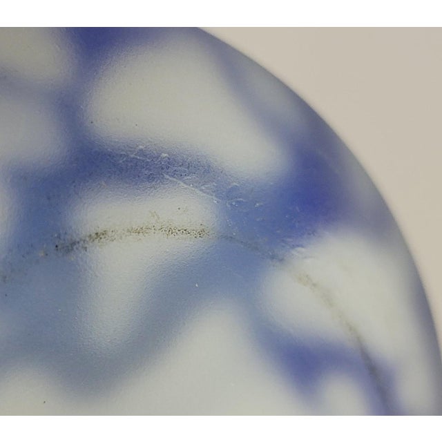 Blue Vintage Hadeland Art Glass Vase With Blue Sailboats, Signed For Sale - Image 8 of 8