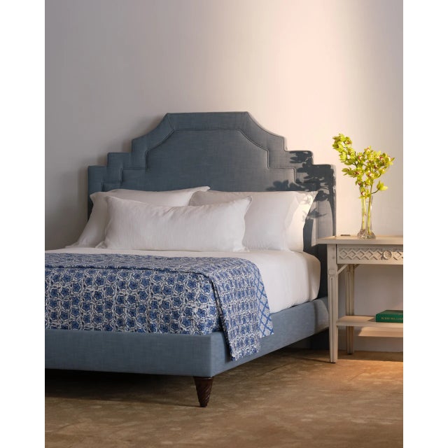 Transitional Hibiscus Throw (50x60) Blue For Sale - Image 3 of 6